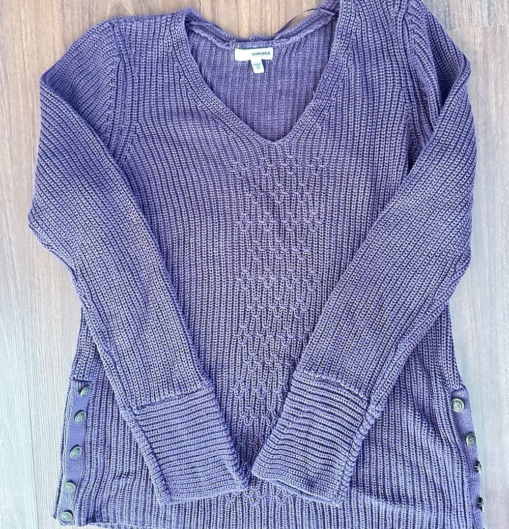 Sonoma Long Sleeve Knit Sweater Violet Purple Women’s Size Medium Preowned